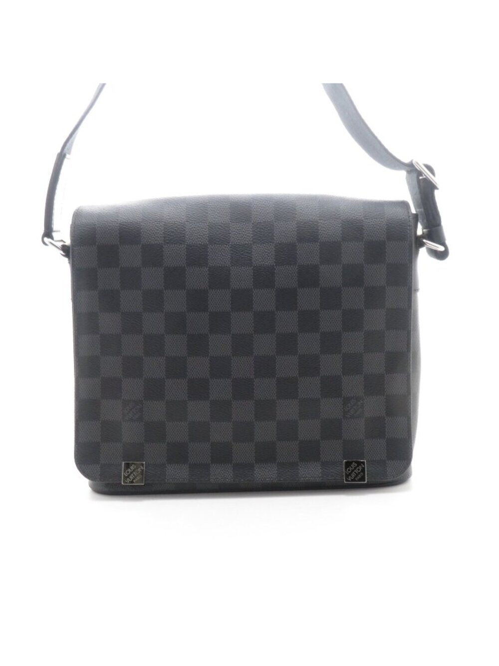 Louis Vuitton Distrito PM NM Damier Graphite Shoulder Bag Canvas Black